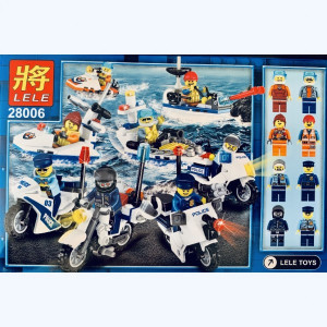 Набор 8 мини-конструкторов Сити Cities «Полиция на транспорте»