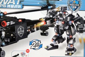 Конструктор Swat Corps Полиция «Вертолёт и робот огневой поддержки»