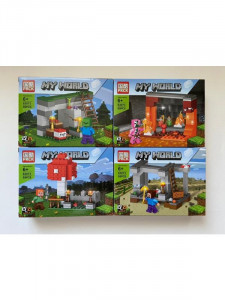 Конструктор PRCK «Грибной остров» (Minecraft) 4 шт.