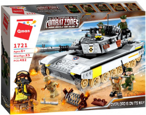 Конструктор Combat Zones «Большой танк с роботом-сапёром» Qman
