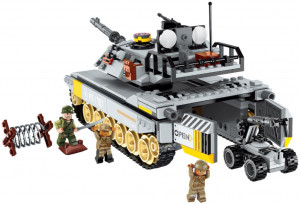 Конструктор Combat Zones «Большой танк с роботом-сапёром» Qman