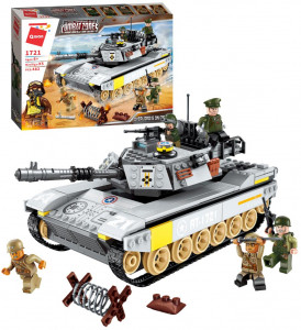 Конструктор Combat Zones «Большой танк с роботом-сапёром» Qman