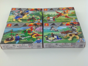 Набор 4 мини-конструктора Dinosaurs ZB606