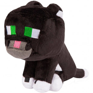 Мягкая игрушка плюшевый Дымчатый Кот Майнкрафт Tuxedo Cat, 18 см