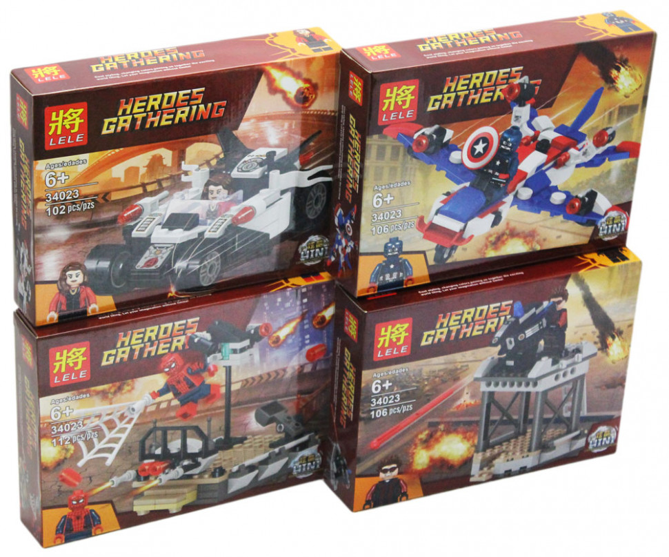 Набор 4 мини-конструктора Heroes Gathering «Битва на станции»