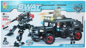 Конструктор Swat Corps Полиция «Хаммер-внедорожник и робот-защитник»