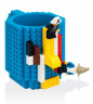 Кружка Build-on Brick Mug «Конструктор» с деталями, синяя