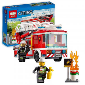 Конструктор Сити Cities «Пожарный автомобиль с лестницей»