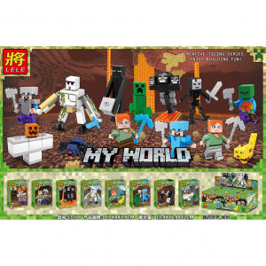 Набор 8 мини-конструкторов Майнкрафт My World Minecraft «Герои Майнкрафт в Подземелье»