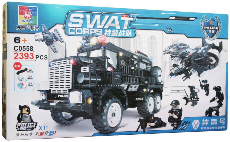Конструктор Swat Corps Полиция «Спецназ: бронемашина и коптер-вертолёт»