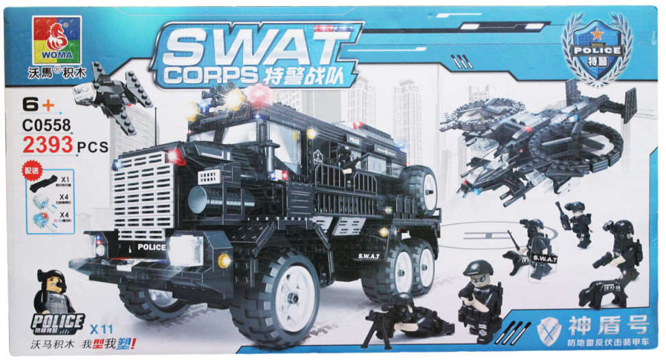 Конструктор Swat Corps Полиция «Спецназ: бронемашина и коптер-вертолёт»
