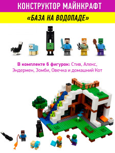 Конструктор Майнкрафт My World Minecraft «База на водопаде»