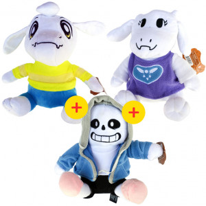 Набор 3 шт. мягких игрушек Undertale «Санс + Ториэль + Ариэль»
