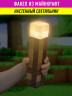 Светильник Майнкрафт «Факел пиксельный» на батарейках Minecraft