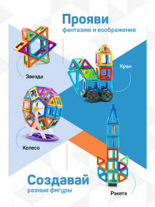 Магнитный конструктор развивающий пластиковый 100 деталей
