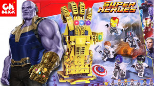 Конструктор Супер Герои - Перчатка Таноса бесконечности и 8 героев