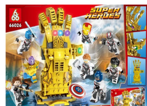 Конструктор Супер Герои - Перчатка Таноса бесконечности и 8 героев