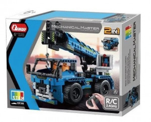 Конструктор на радиоуправление QIHUI 8024 Бетономешалка/автокран 2 в 1, 400 деталей