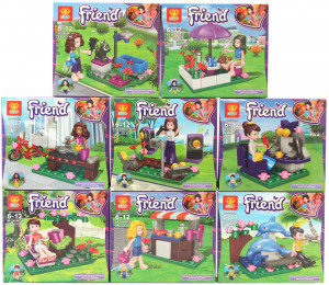 Набор 8 мини-конструкторов Френдс Friends «Уличные торговцы»
