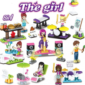 Набор 8 мини-конструкторов The Girl «Звезды поп-музыки» 8 в 1