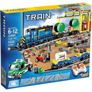 Конструктор Cities Синий грузовой поезд, 959 деталей