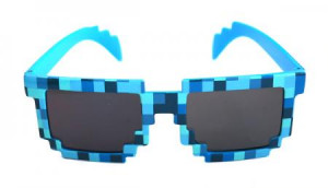 Пиксельные очки Minecraft (синие) 14 см