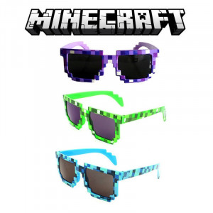 Пиксельные очки Minecraft (синие) 14 см