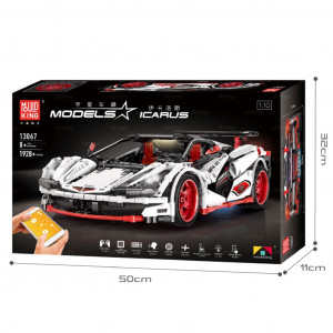 Конструктор Mould King «Гоночный автомобиль MP4 GT: белый» на радиоуправлении