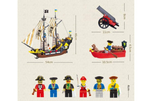 Конструктор Pirates «Пиратский корабль Золотой парус», 590 деталей Enlighten