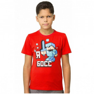 Футболка детская Minecraft «Кубический босс»