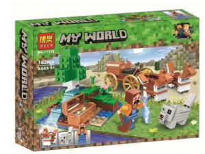 Конструктор Майнкрафт My World Minecraft «Сокровищница в лесу у водопада»