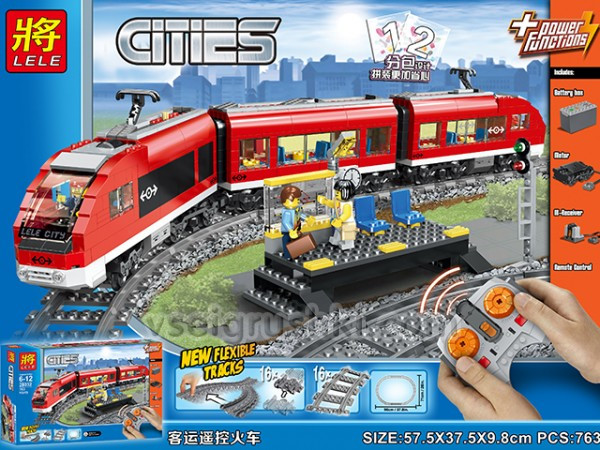 Электромеханический конструктор Cities «Пассажирский Красный поезд», радиоуправляемый