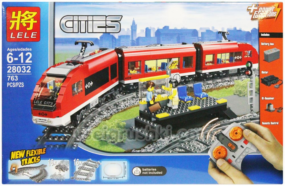 Электромеханический конструктор Cities «Пассажирский Красный поезд», радиоуправляемый