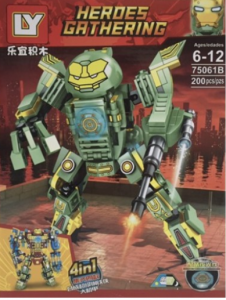 Набор 4 конструкторов Heroes Gathering «Роботы четырёх стихий» 75061