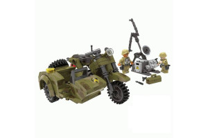 Конструктор XINGBAO MOC «Военный мотоцикл с коляской»