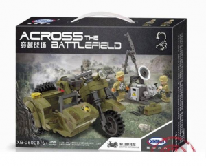 Конструктор XINGBAO MOC «Военный мотоцикл с коляской»