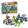 Конструктор Dinosaur World Динозавры Мир Юрского периода «Грузовик спасателей для перевозки раптора»