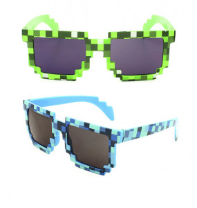 Пиксельные очки Minecraft (синие), детские 12 см