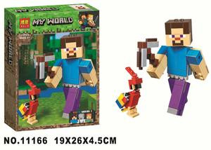 Конструктор Майнкрафт My World Minecraft «Стив с попугаем»