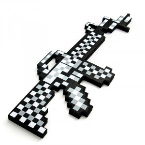 Автомат пиксельный белый (пенный наполнитель) Minecraft