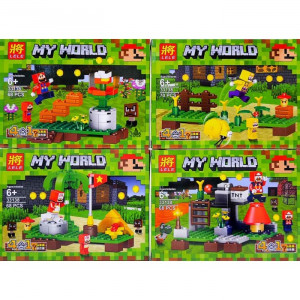 Набор 4 конструктора Майнкрафт My World Minecraft «Большие приключения Супер Марио 4 в 1» (33138)