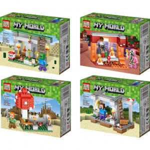 Конструктор Майнкрафт 4 в 1 "Бой с зомби"