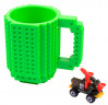 Кружка Build-on Brick Mug «Конструктор» с деталями, зеленая