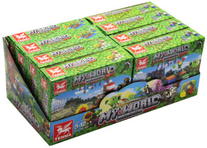 Набор 3 мини-конструктора Майнкрафт «Зомби против растений»