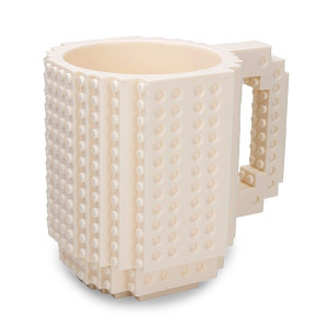 Кружка Build-on Brick Mug «Конструктор» с деталями, белая