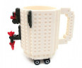 Кружка Build-on Brick Mug «Конструктор» с деталями, белая
