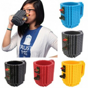 Кружка Build-on Brick Mug «Конструктор» с деталями, белая