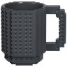 Кружка Build-on Brick Mug «Конструктор» с деталями, черная