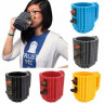 Кружка Build-on Brick Mug «Конструктор» с деталями, черная