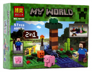 Конструктор Майнкрафт My World Minecraft «Стив с Поросёнком»